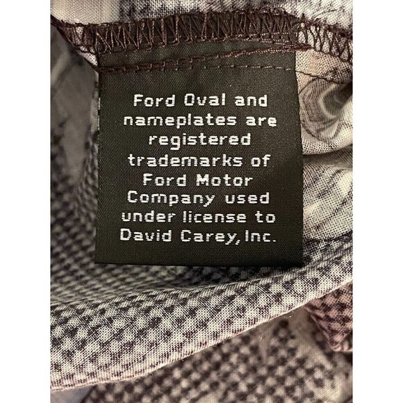 David Carey Originals Mustang Print Button-Up Short Sleeve Shirt Men's sz XL blk - Picture 10 of 14